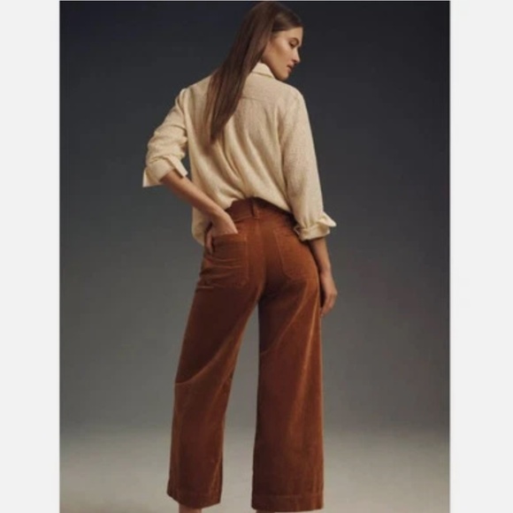 Anthropologie Maeve The Colette Corduroy Crop Wide-Leg Pants: Corduroy Edition - Picture 4 of 5